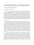 Answering Questions and solving problems by James Lipuma