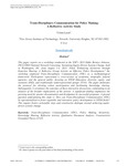Trans-Disciplinary Communication for Policy Making: A Reflective Activity Study by Cristo Leon