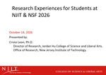 Presentation – Research Experiences for Students at NJIT & NSF 2026